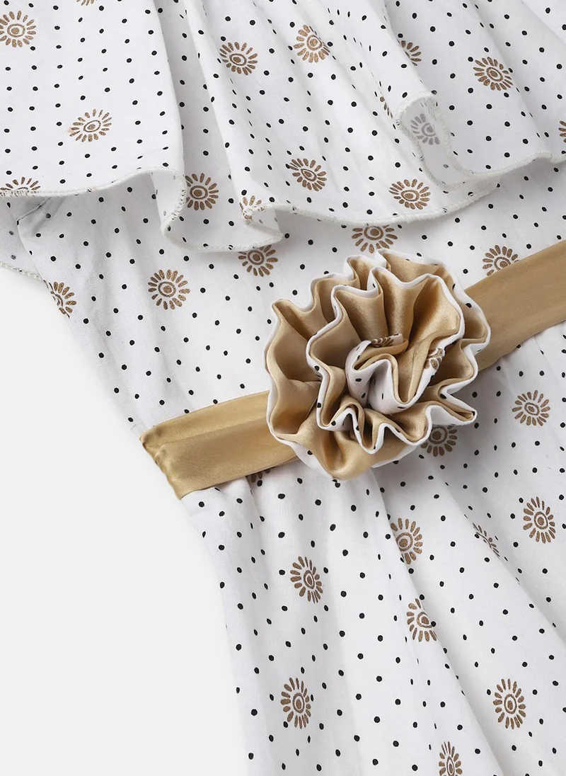 Nautinati Off White Nautinati Girls Dotted Dress | Age 4 - 8 Years for Women | Best Price UAE